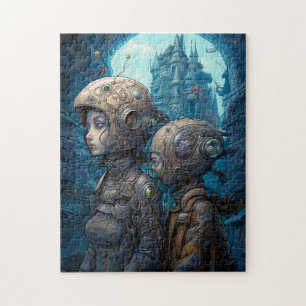 Puzzle Astronaut Girls Surreal Science Fiction