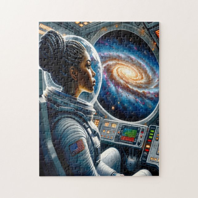 Puzzle Astronaute femme noire dans l'espace (Vertical)