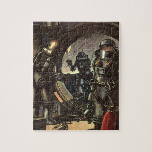 Puzzle Astronautes de la science-fiction vintage en sorti