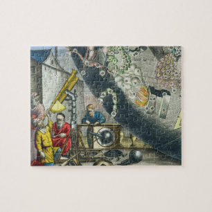 Puzzle Astronomes regardant par un télescope, détail