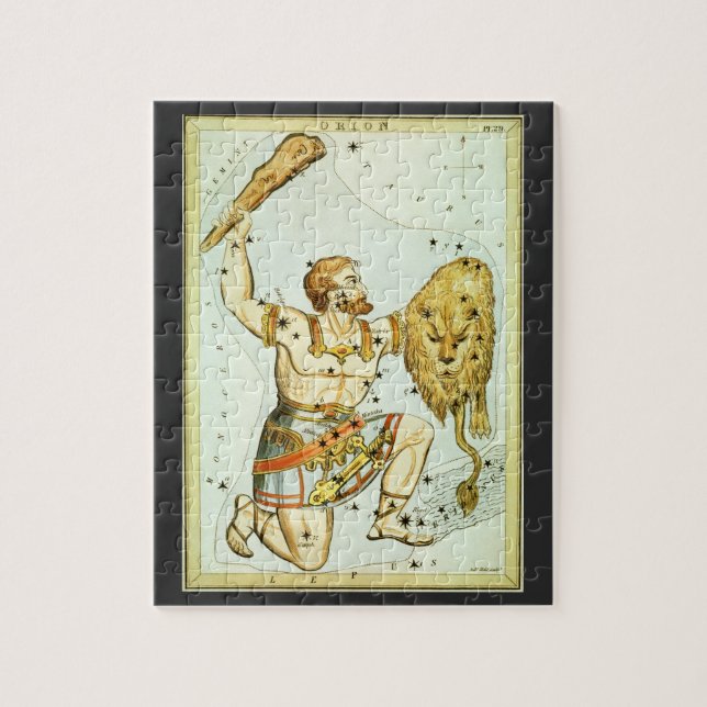 Puzzle Astronomie céleste vintage, Constellation d'Orion (Vertical)