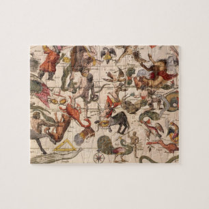 Puzzle Astronomie vintage, Carte des étoiles par Johannes