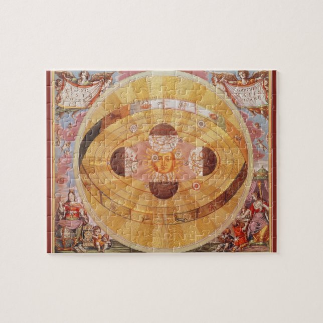 Puzzle Astronomie vintage, Système solaire copernicien an (Horizontal)