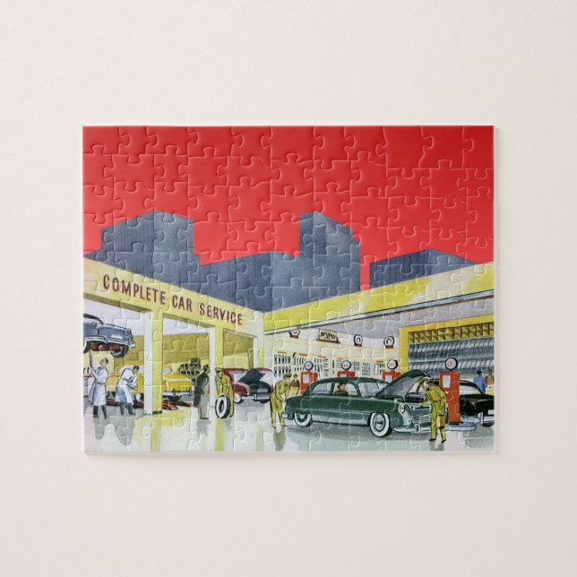 Puzzle Atelier de mécanique automobile ancienne Service c (Horizontal)