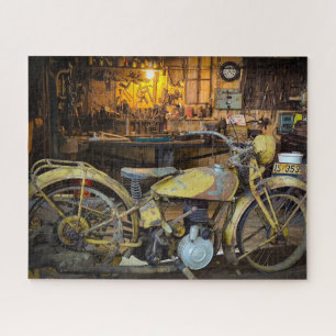 Puzzle Atelier de moto vintage Art de scène industrielle
