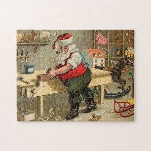 Puzzle Atelier de Noël du Père Noël vintage