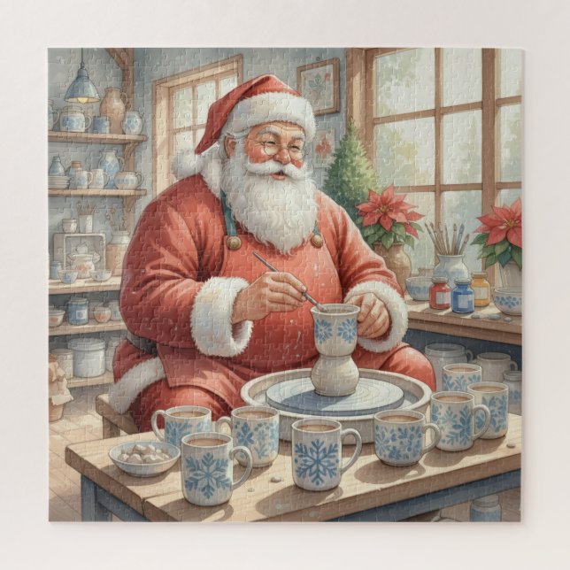Puzzle Atelier de poterie du Père Noël : céramique peinte (Vertical)