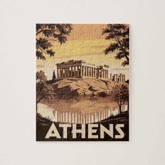 Puzzle Athènes d'inspiration vintage - Parthénon emblémat (Vertical)