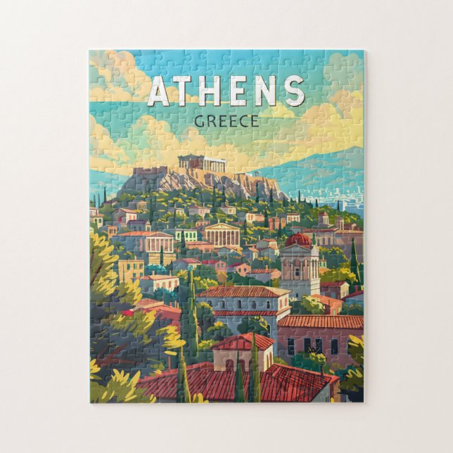 Puzzle Athens Grèce Travel Art Vintage (Vertical)
