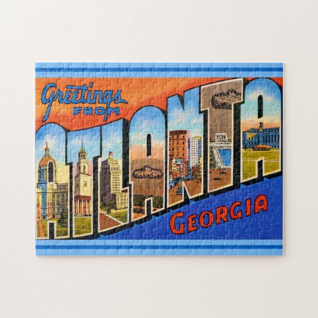 Puzzle Atlanta Géorgie Vintage 11x14 (Horizontal)