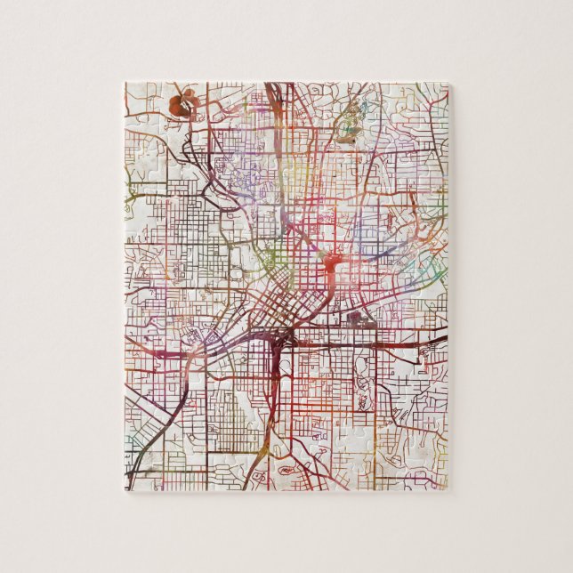 Puzzle atlanta map painting (Vertical)