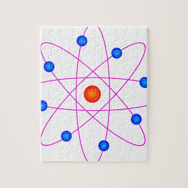Puzzle atom model vector clipart (Vertical)