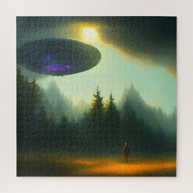 Puzzle Atterrissage d'OVNI extraterrestre dans la science (Vertical)