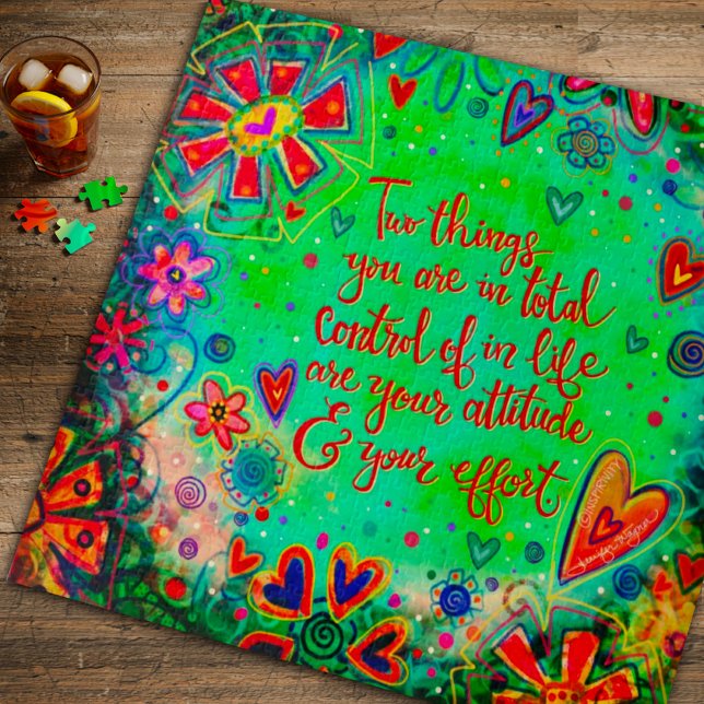 Puzzle Attitude et effort amusant Floral Inspiration (Créateur téléchargé)