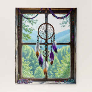 Puzzle Attrape-rêves dans une fenêtre   Art Boho