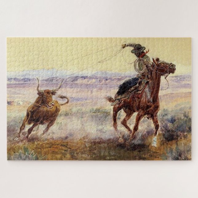 Puzzle « Au bord de l'étang » par Charles M. Russell (Horizontal)