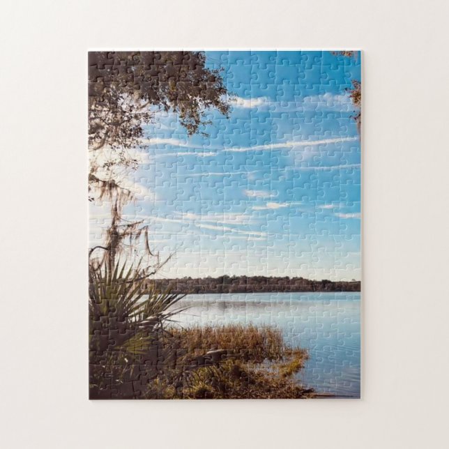 Puzzle Au-dessus du lac sur une (Vertical)