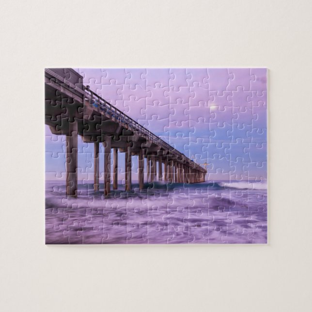 Puzzle Aube violette sur la jetée, Californie (Horizontal)