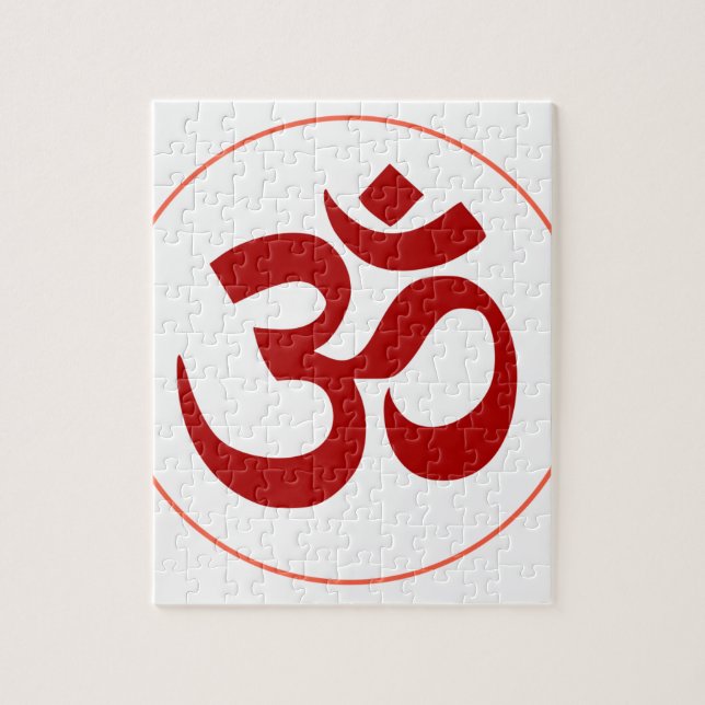 Puzzle Aum ou symbole de l'OM (couleur rouge foncé) (Vertical)