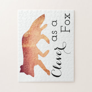 Puzzle Aussi malin qu'un renard typographie aquarelle