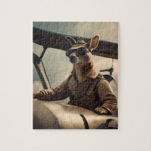 Puzzle Aussie Kangaroo Avion Pilote,
