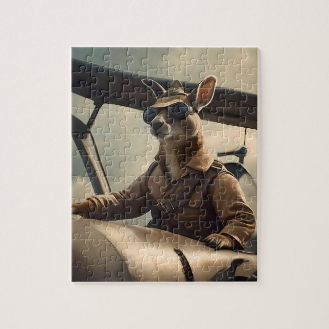 Puzzle Aussie Kangaroo Avion Pilote, (Vertical)