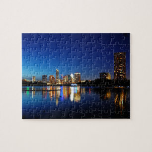 Puzzle Austin Texas Downtown Night Skyline Ladybird Lake