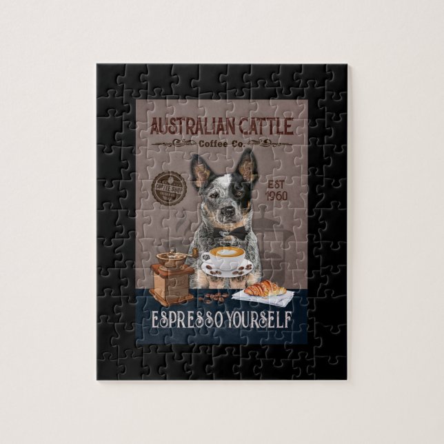 Puzzle Australian Cattle Dog Coffee Club Amoureux des chi (Vertical)