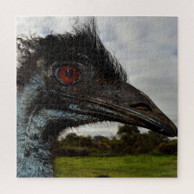 Puzzle Australian Emu Face Closeup, (Vertical)