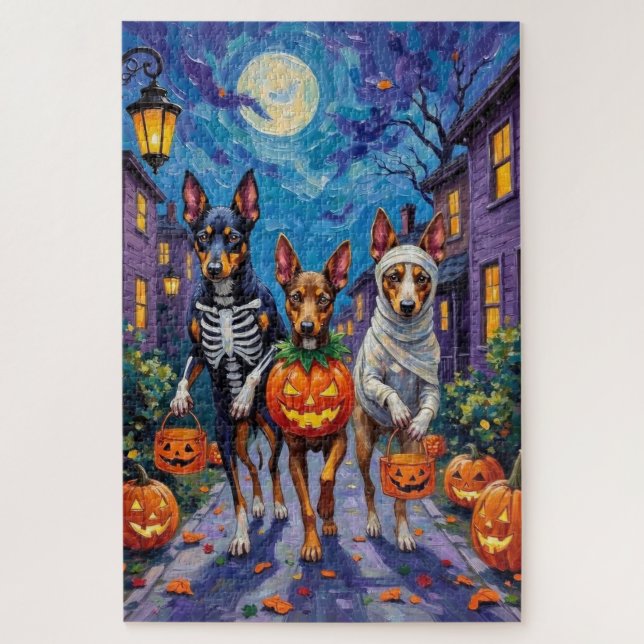Puzzle Australian Kelpie Trick-or-Treating Halloween  (Vertical)