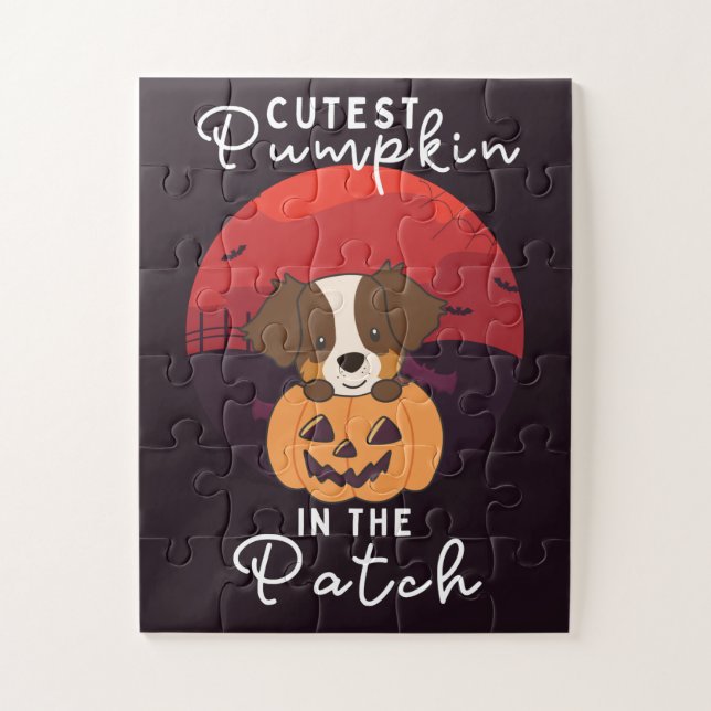 Puzzle Australian Shepherd meilleur citrouille dans le pa (Vertical)