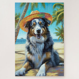 Puzzle Australian Shepherd On Beach amoureux des chiens c