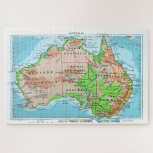 Puzzle Australie d'antan. Une carte restaurée.