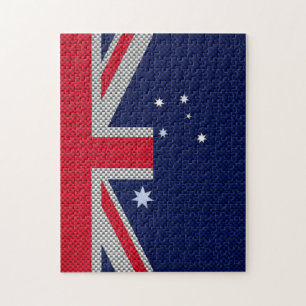 Puzzle Australie Drapeau Design en fibre de carbone Style
