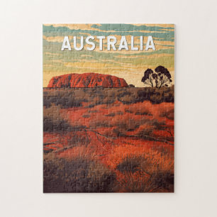 Puzzle Australie Illustration Travel Art Vintage