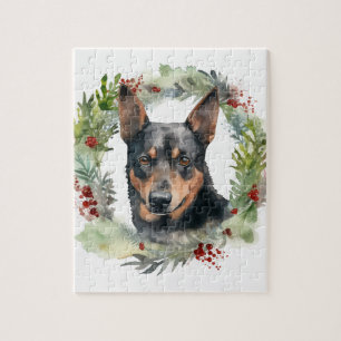 Puzzle Australie Kelpie Noël Wreath Festive Pup