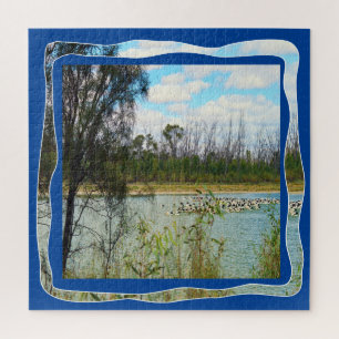 Puzzle Australie Pelican Flock River Murray,