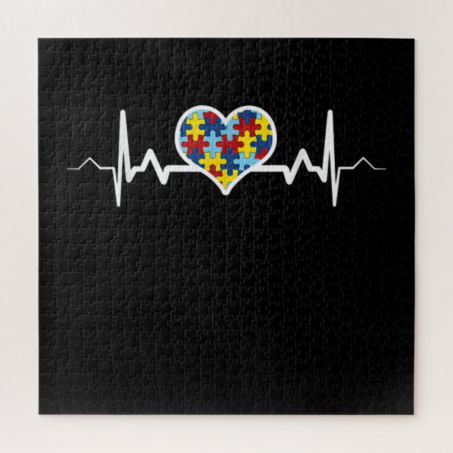 Puzzle Autiste| Sensibilisation sur l'autisme Heartbeat P (Vertical)