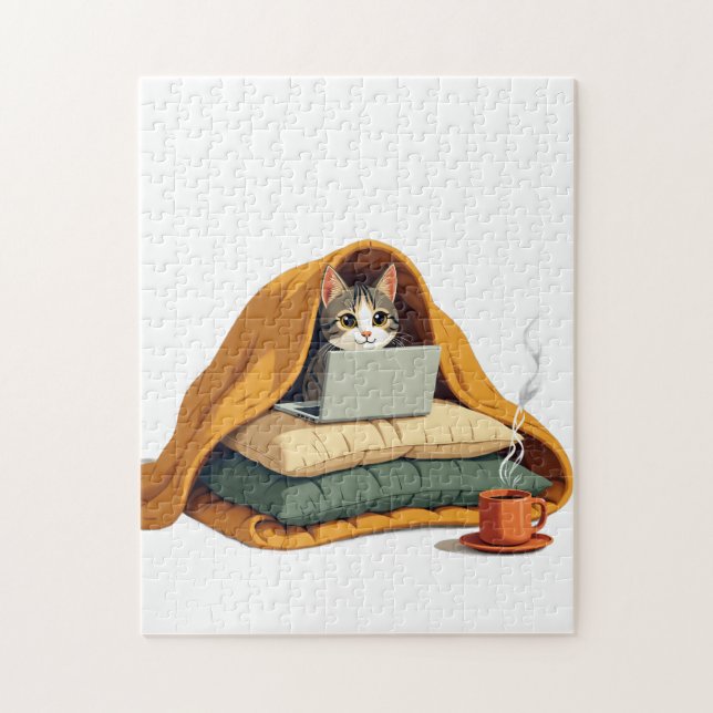 Puzzle Autocollant de forteresse de couverture pour chat  (Vertical)