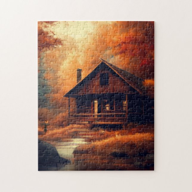 Puzzle Automne/Automne/Halloween/Peinture rustique (Vertical)