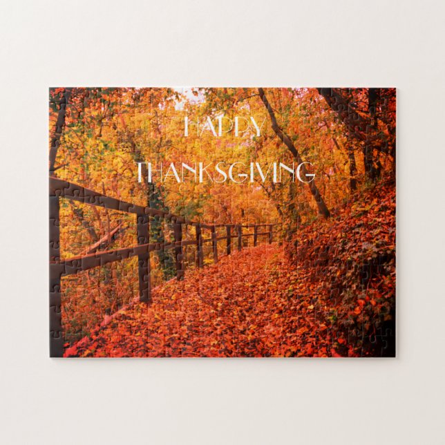 Puzzle Automne Automne Moderne Thanksgiving Feuilles Oran (Horizontal)