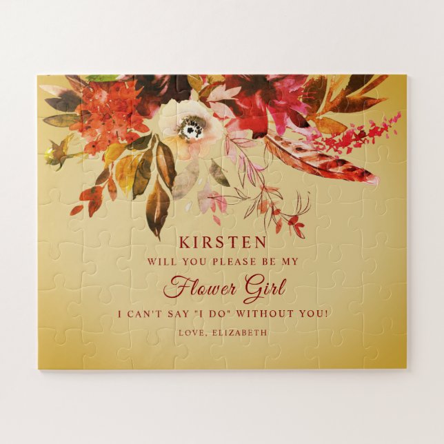 Puzzle Automne Floral Golden Ivory Be My Flower Girl (Horizontal)