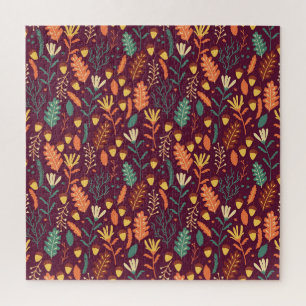 Puzzle Automne Motif Vintage rouge-orange