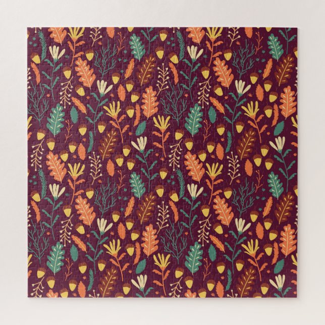 Puzzle Automne Motif Vintage rouge-orange (Vertical)
