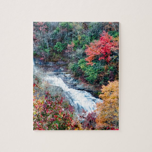 Puzzle automne saison matin sur la route bleue (Vertical)