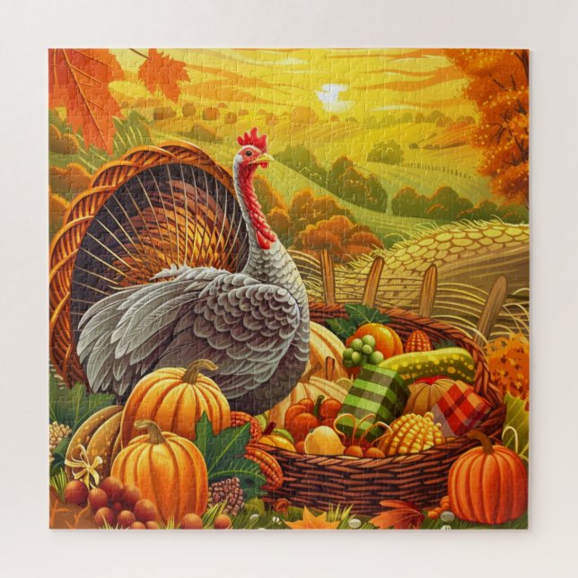 Puzzle Automne Turquie Citrouilles Thanksgiving Jigsaw Pu (Vertical)