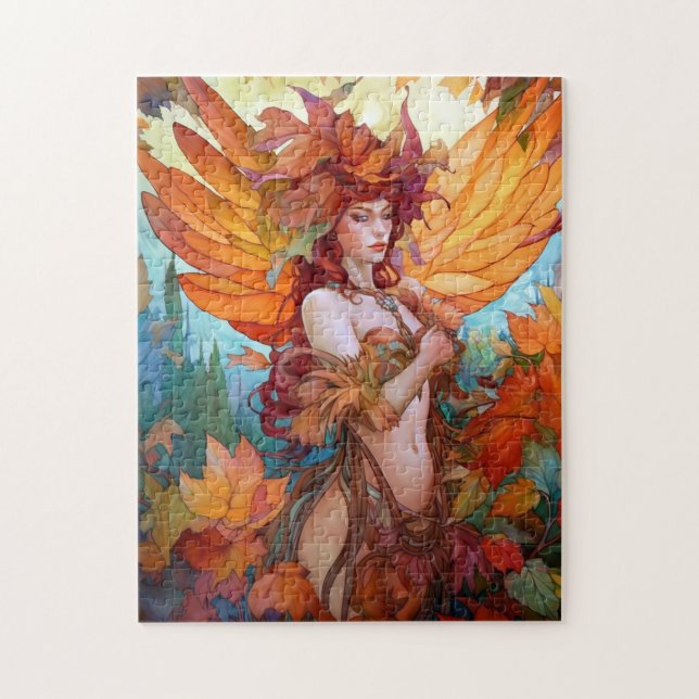 Puzzle Automne Woodland Fairy Imaginaire Art (Vertical)