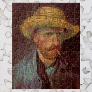 Puzzle Autoportrait de Van Gogh avec chapeau de paille et