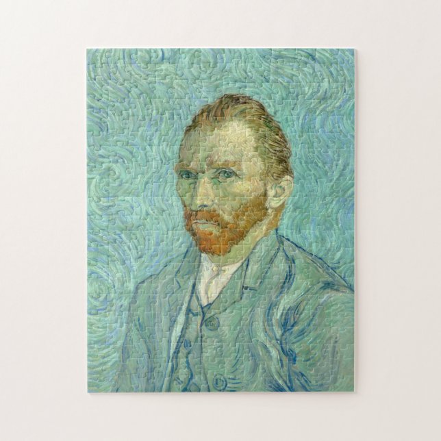 Puzzle Autoportrait de Vincent Van Gogh sur fond bleu (Vertical)