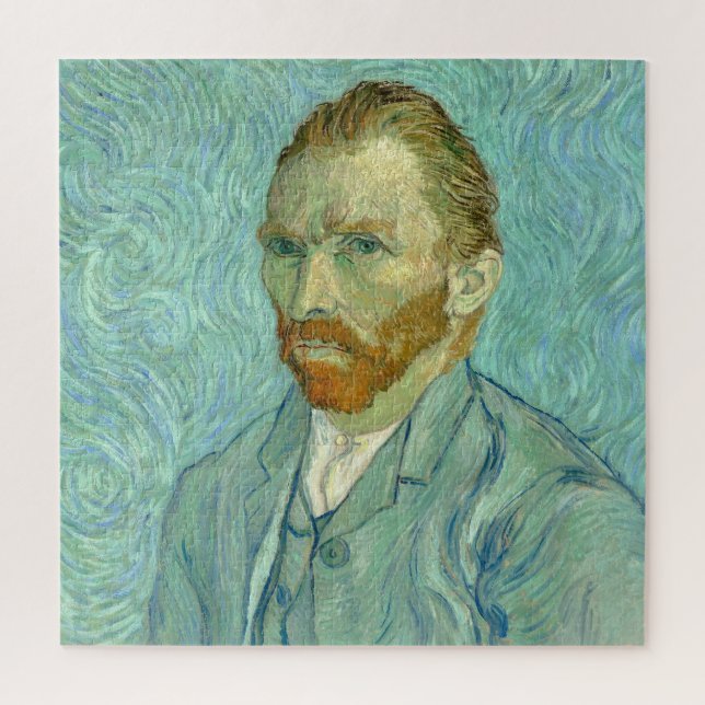 Puzzle Autoportrait de Vincent Van Gogh sur fond bleu (Vertical)